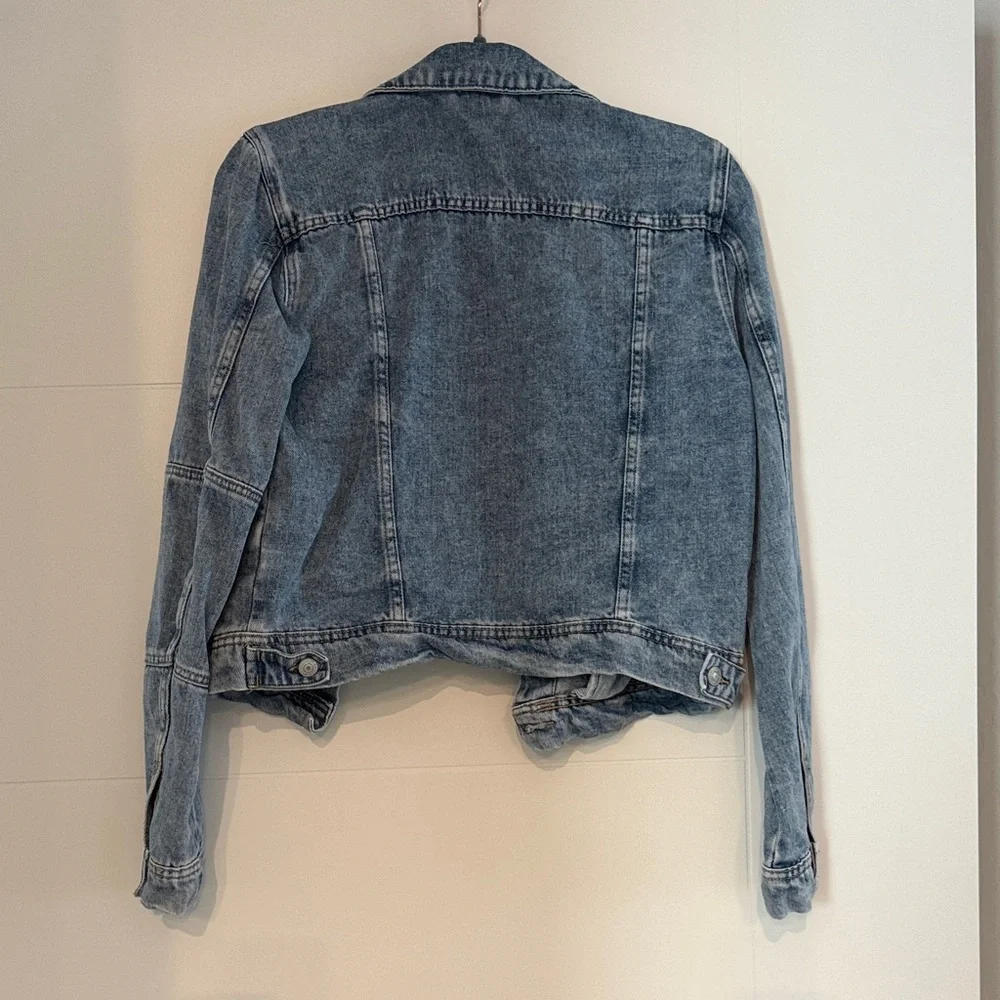 Free People Light Blue Cropped Denim Jacket - Picture 4 of 4